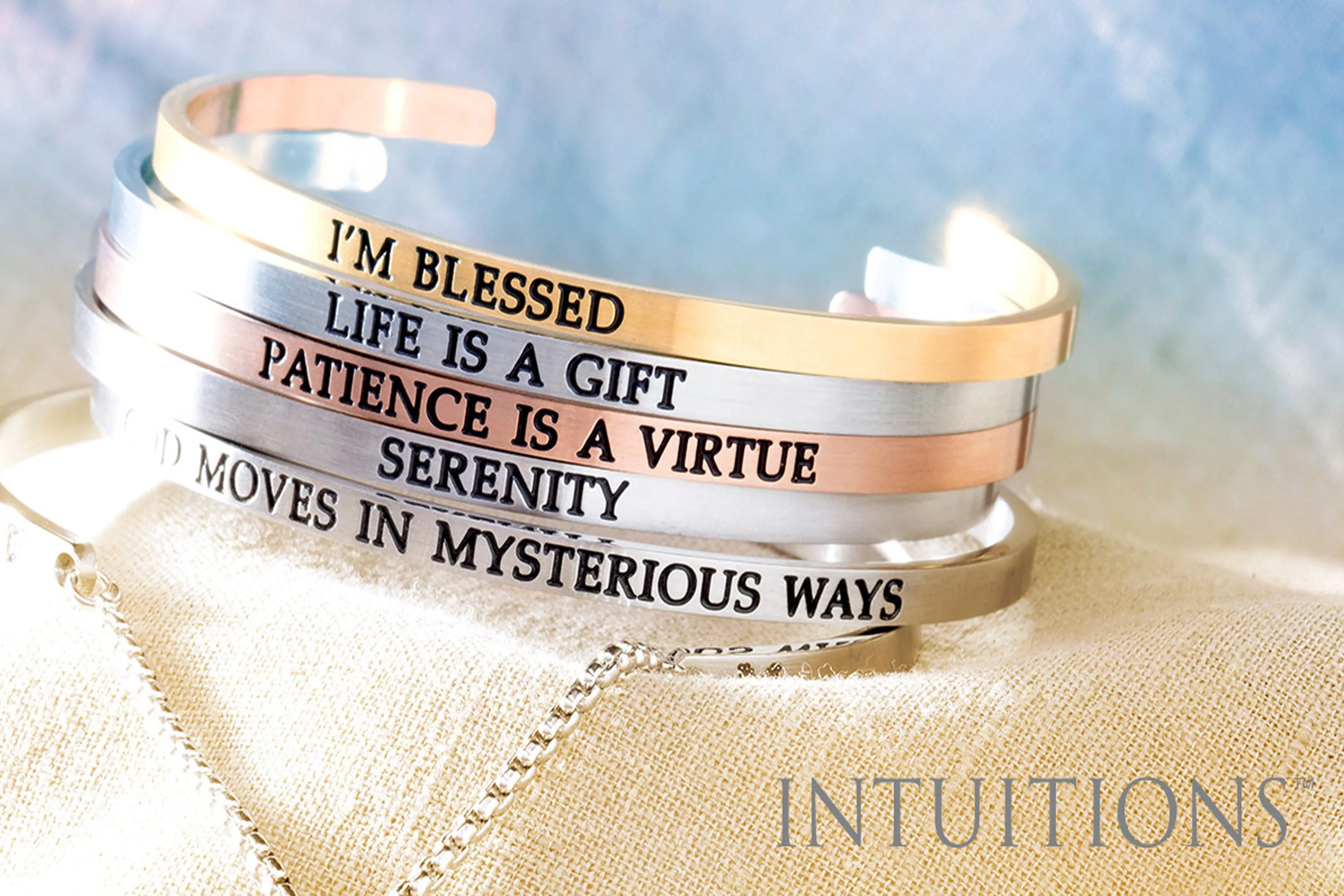 Intuitions Stainless Steel KEEP CALM AND CARRY ON Diamond Accent Adjustable Bracelet