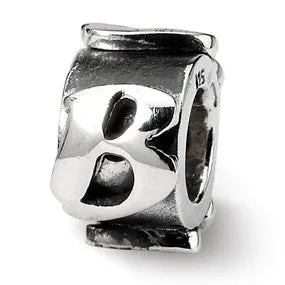 Letter B Message Charm Bead in Sterling Silver