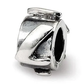 Letter L Message Charm Bead in Sterling Silver