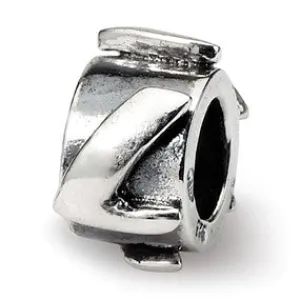 Letter L Message Charm Bead in Sterling Silver