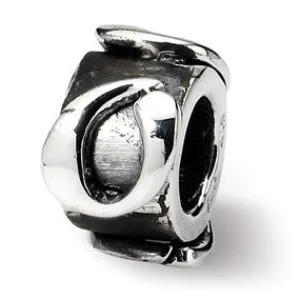 Letter O Message Charm Bead in Sterling Silver