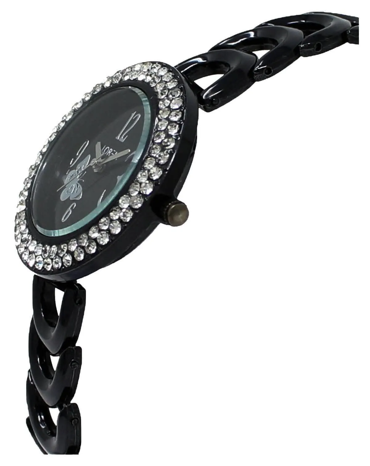 LOREM Black Butterfly Analog Watch For Women LR201