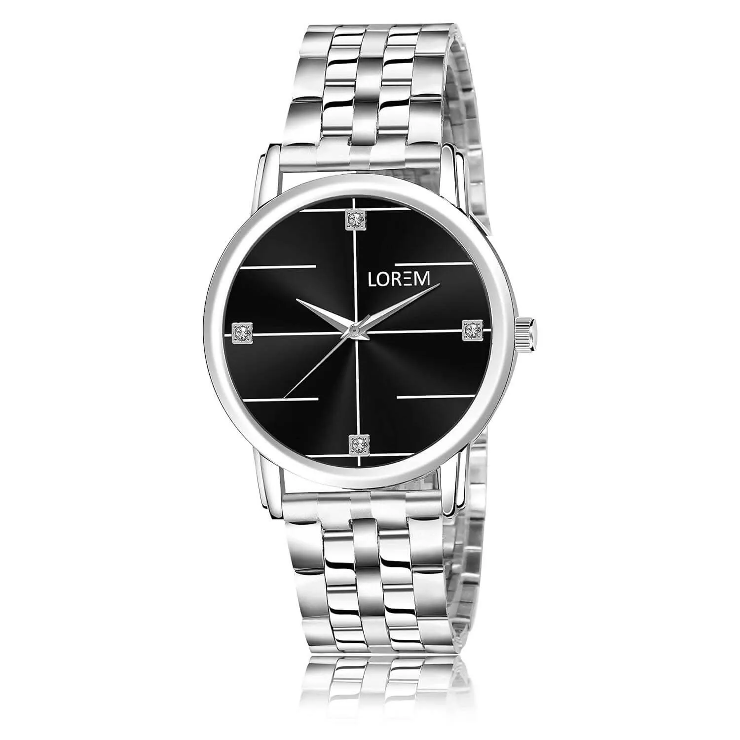 LOREM Black Standard Analog Watch For Women LR320