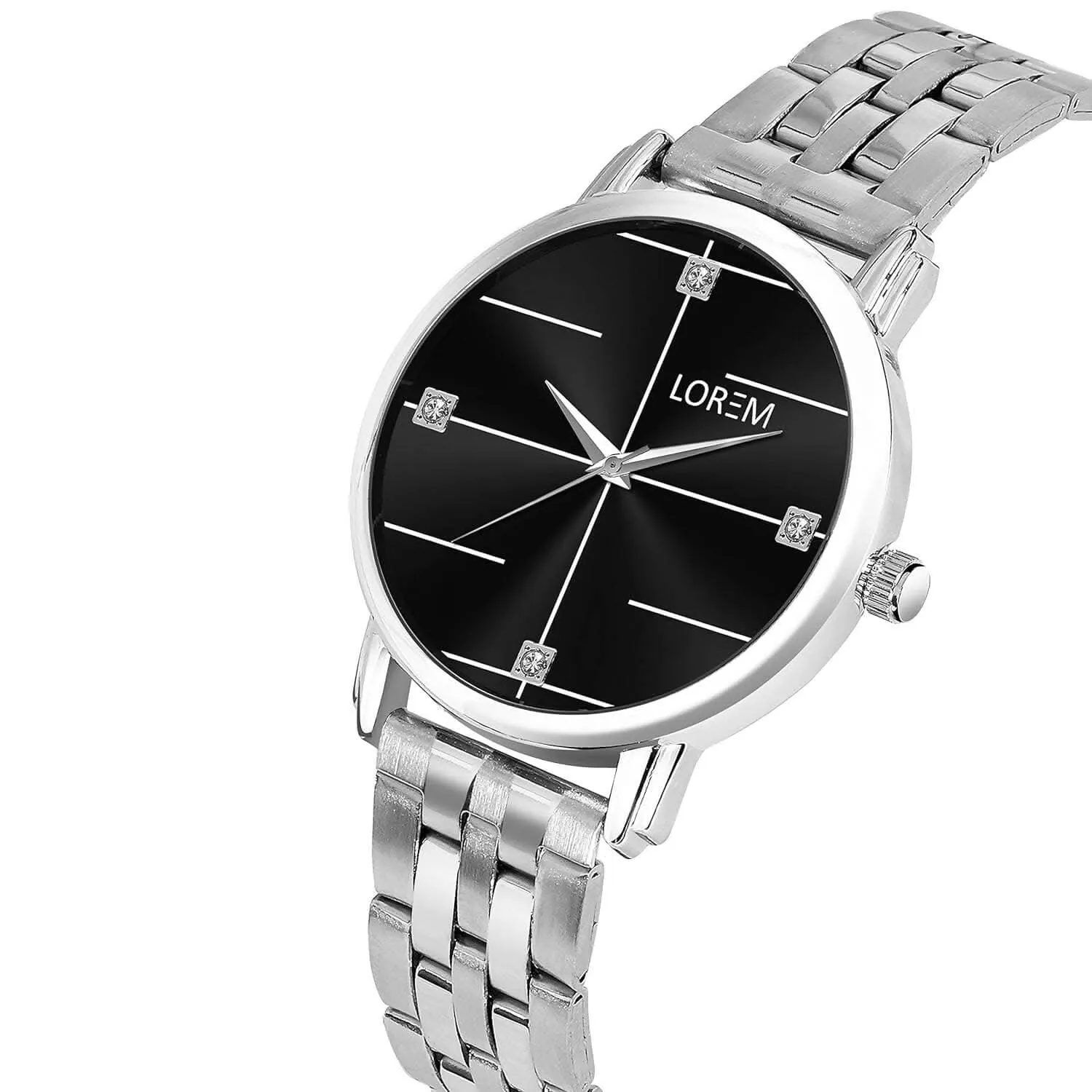 LOREM Black Standard Analog Watch For Women LR320