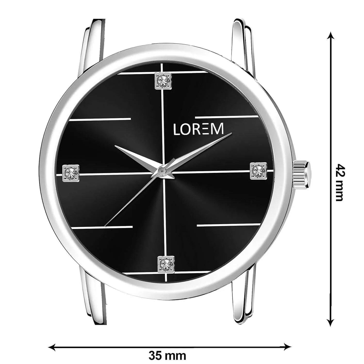 LOREM Black Standard Analog Watch For Women LR320