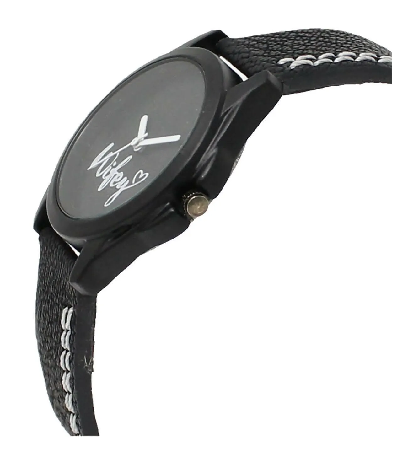 LOREM Black Wifey Analog Watch For Women LR234