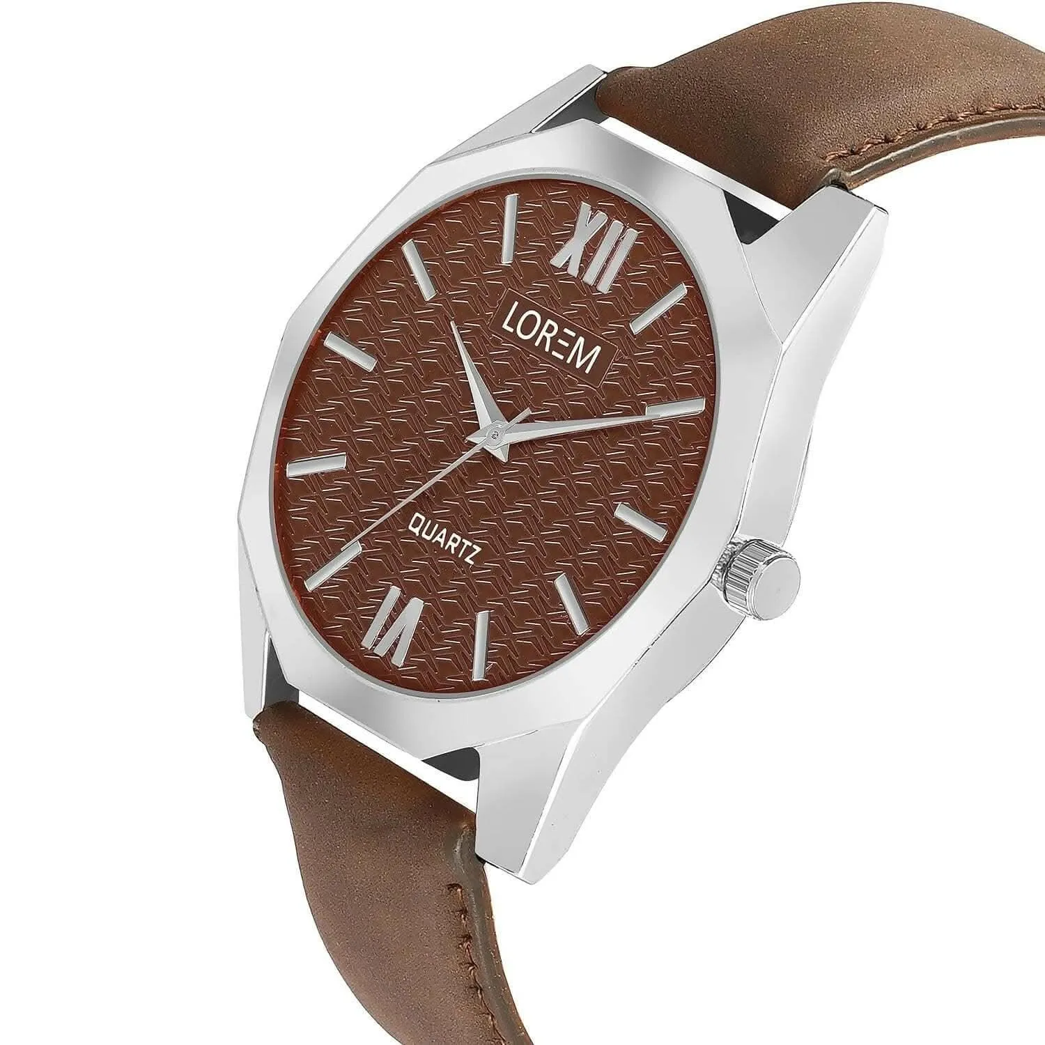 LOREM Brown 3d embossed Dial Analog Watch For Women LR332