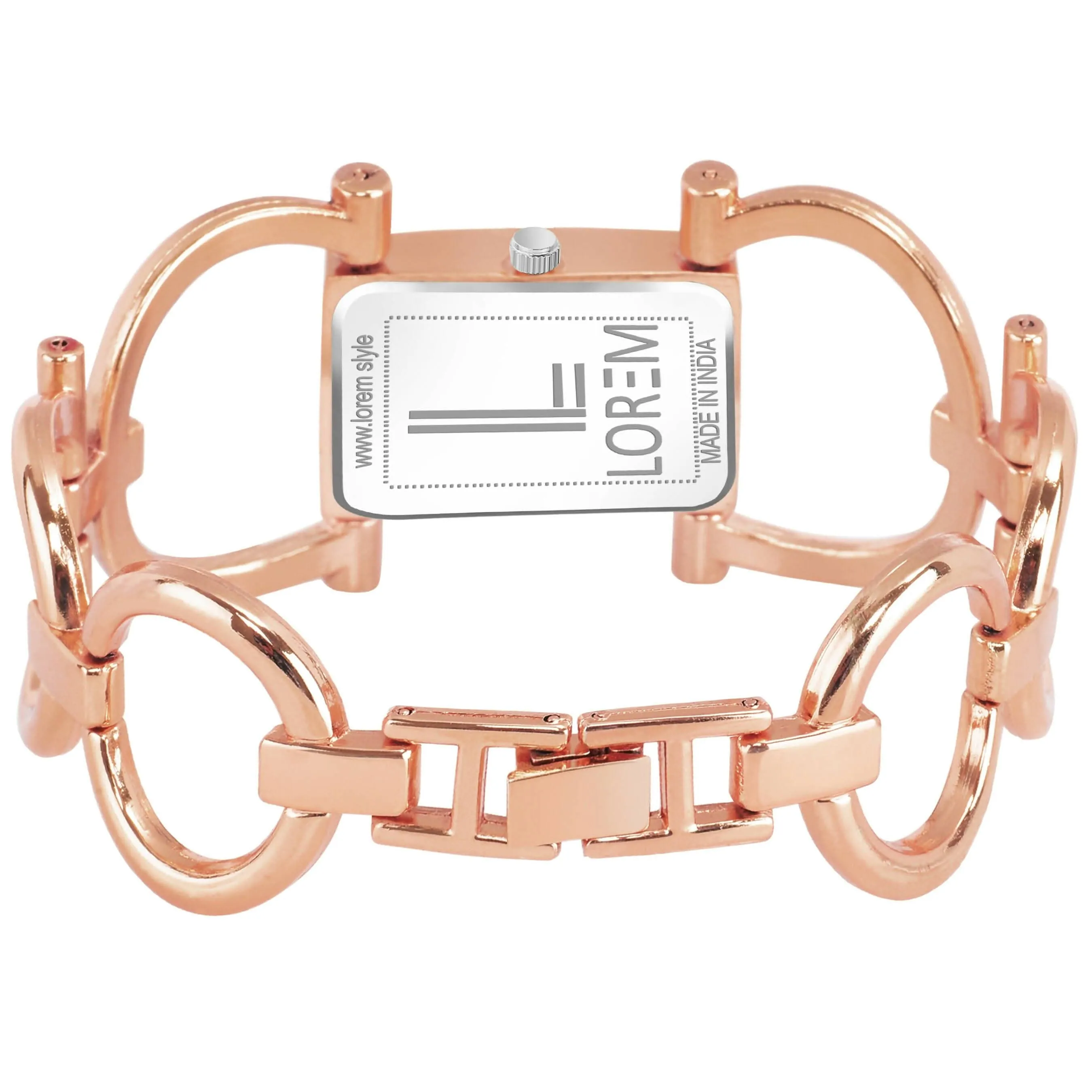 LOREM Rose Gold Trending Square Braclet Analog Watch For Women LR293
