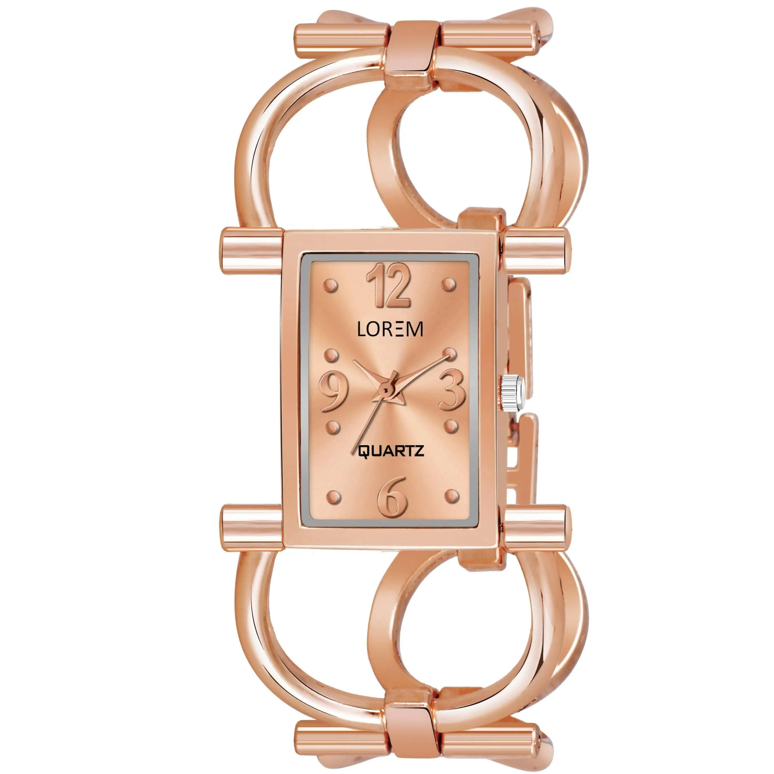 LOREM Rose Gold Trending Square Braclet Analog Watch For Women LR293