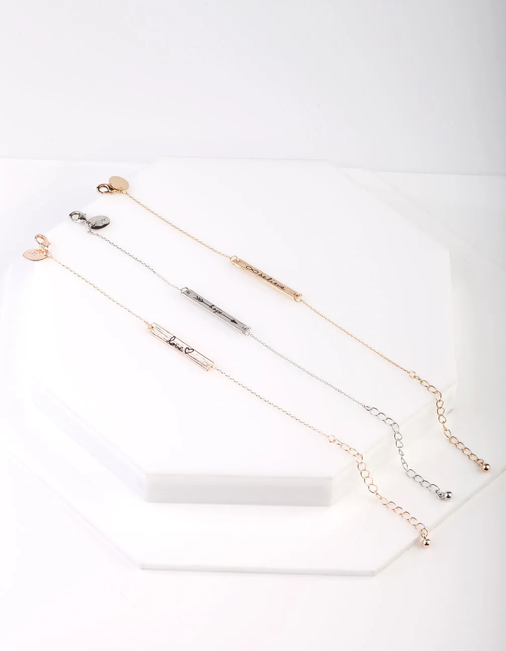Love, Hope & Believe Message Bracelet Pack