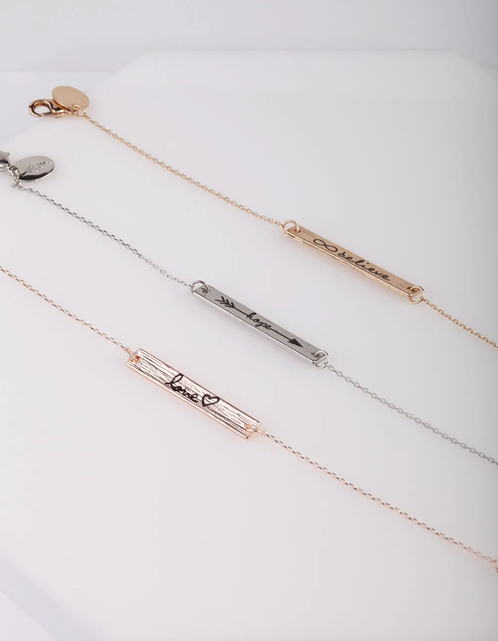 Love, Hope & Believe Message Bracelet Pack