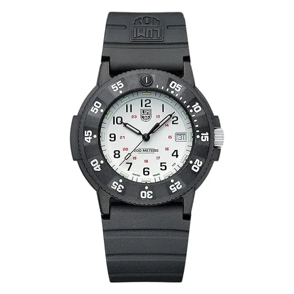 Luminox Men's White Dial Black Rubber Band Navy Seal Quartz Watch - XS.3007.EVO.S