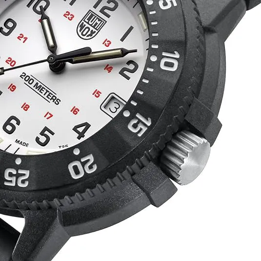 Luminox Men's White Dial Black Rubber Band Navy Seal Quartz Watch - XS.3007.EVO.S