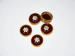 Maroon Designer Circular Kundan Beads