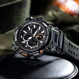Men's Dual Time Camo Military Watch - Tactical Durable Wristwatch