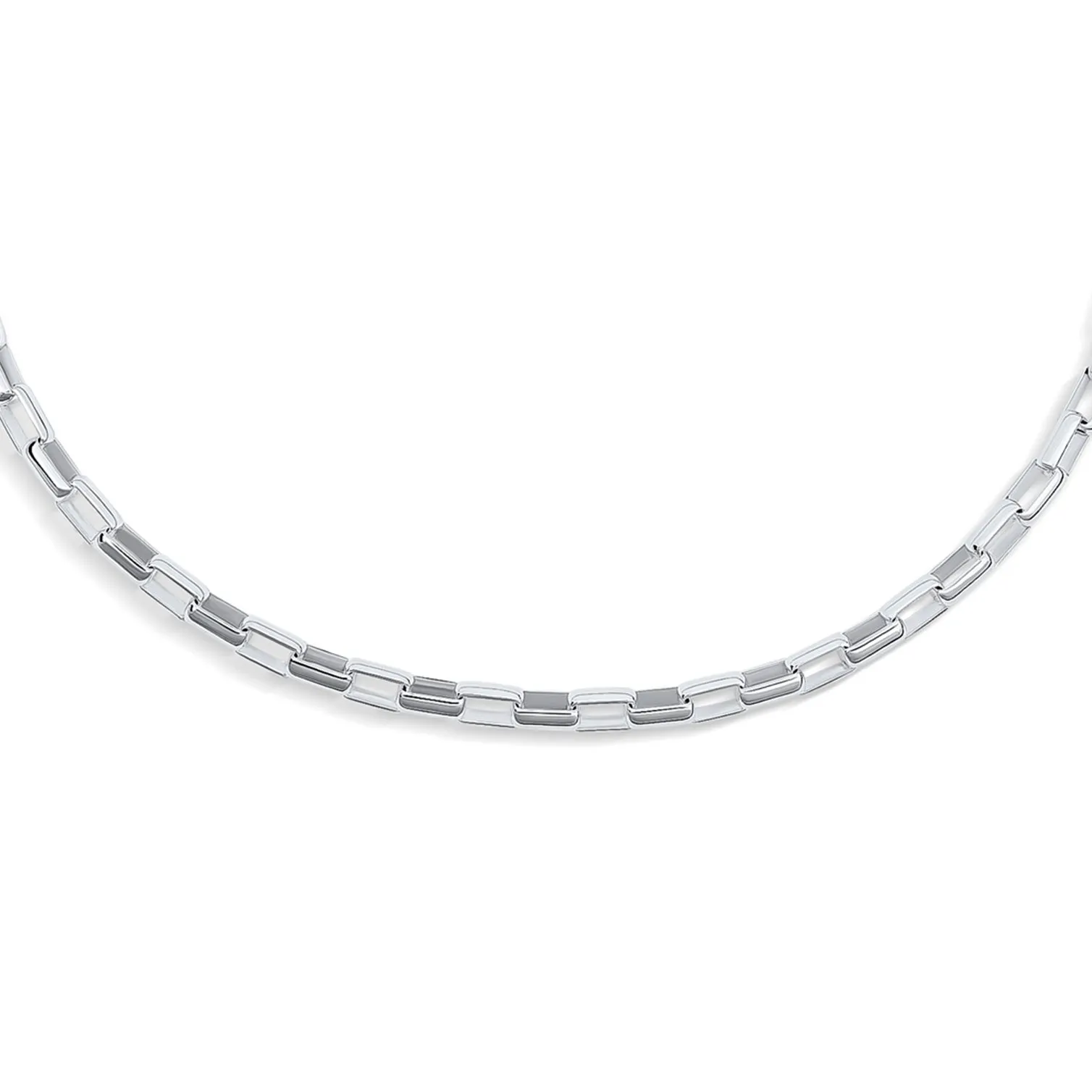 Men's Italian Sterling Silver 5MM Paper Clip Chain Necklace 20" Long Unisex