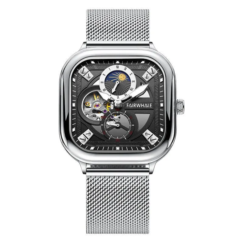 Men's Three Subdials Automatic Mechanical Watch