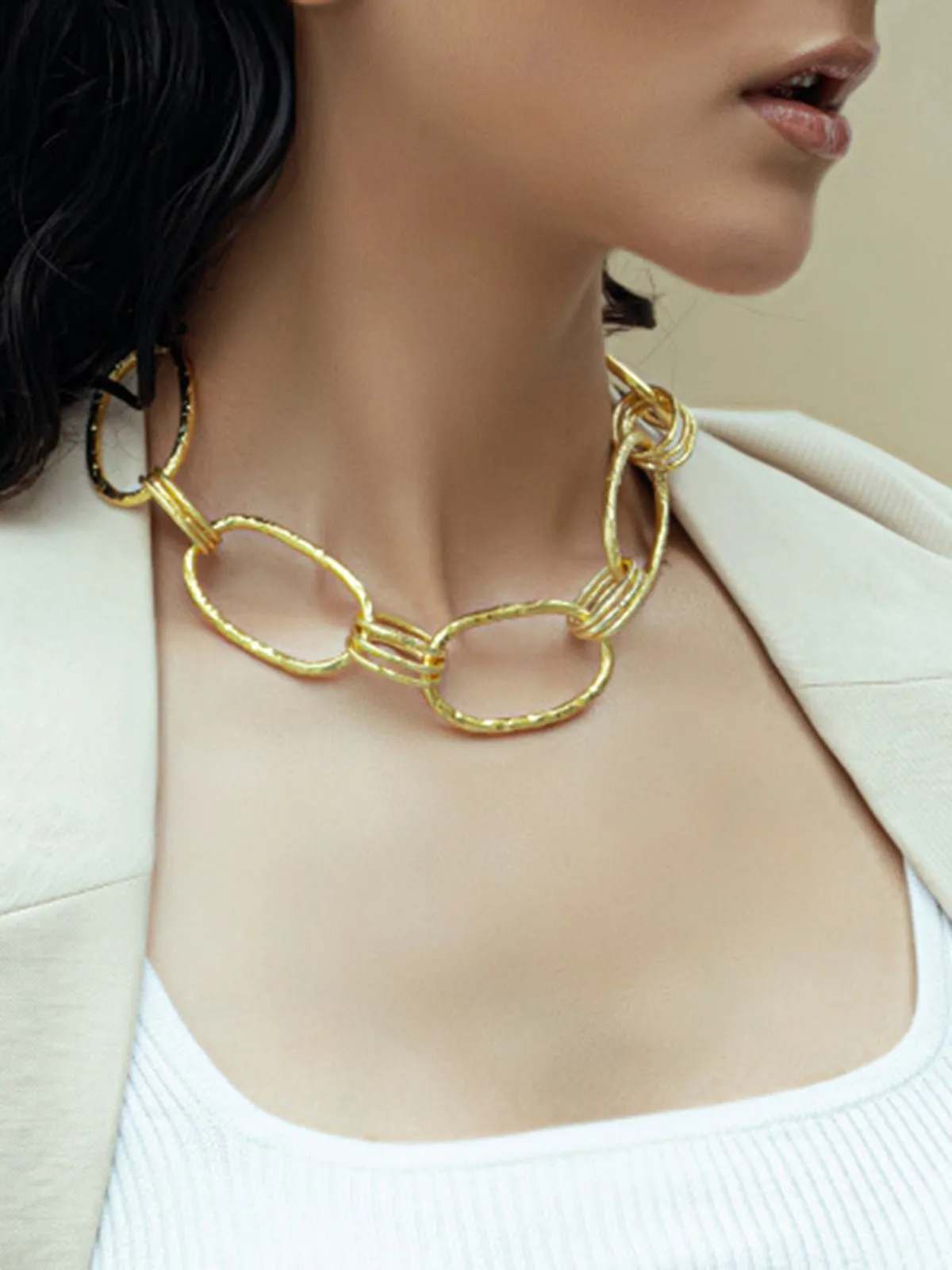 MOKUZAI Trunk Choker Gold Tone