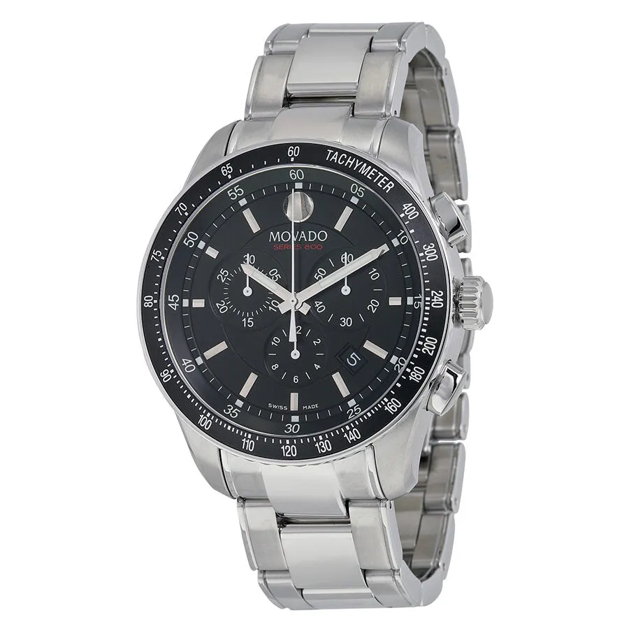 Movado 800 Black Dial Performance Steel Chronograph Men's Watch 2600094
