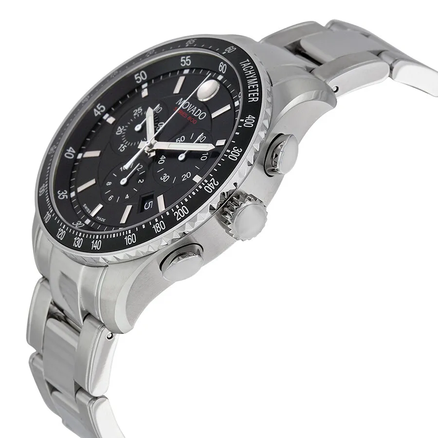Movado 800 Black Dial Performance Steel Chronograph Men's Watch 2600094