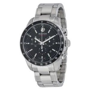 Movado 800 Black Dial Performance Steel Chronograph Men's Watch 2600094