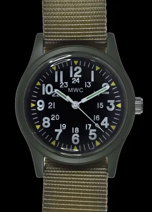 MWC Classic 1960s/70s Pattern Olive Drab Vietnam Watch on Khaki Strap