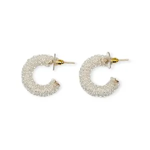 Narratives The Line: Clear Crystal Mini Cluster Hoop Earrings