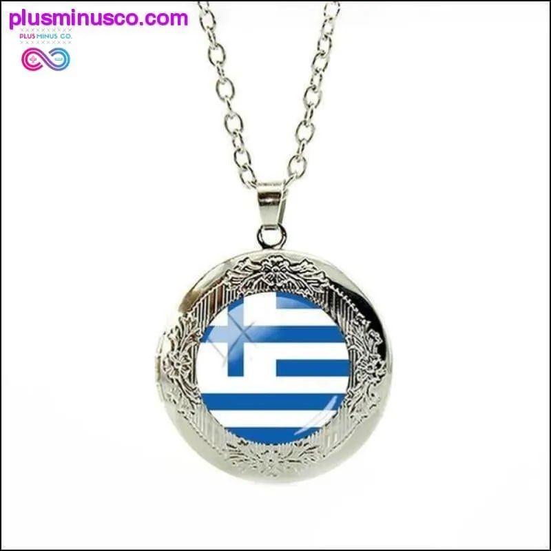 National Flag Locket Necklace Greece,France,Finland,