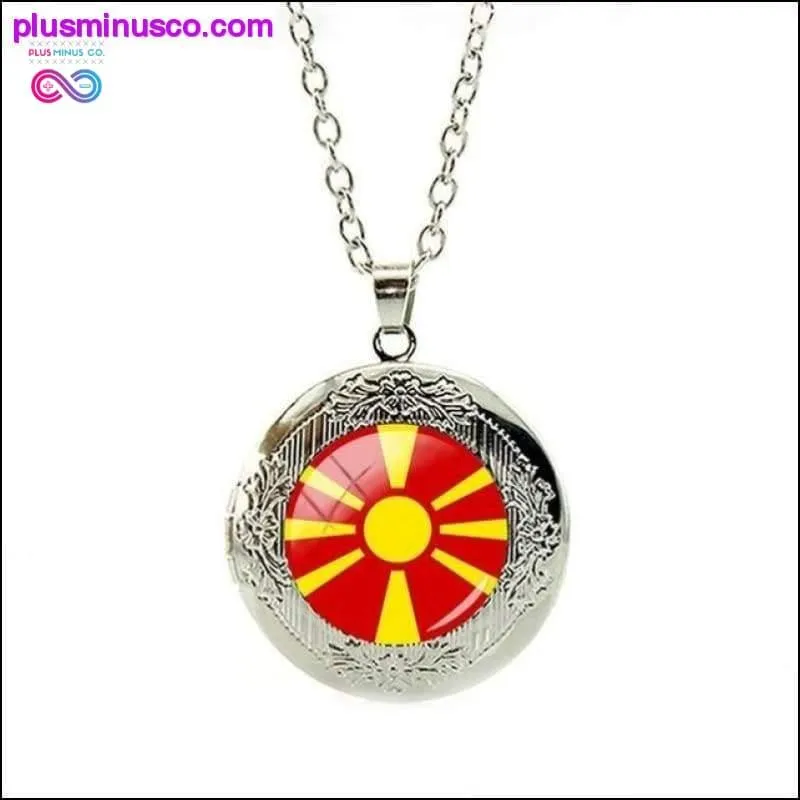 National Flag Locket Necklace Greece,France,Finland,