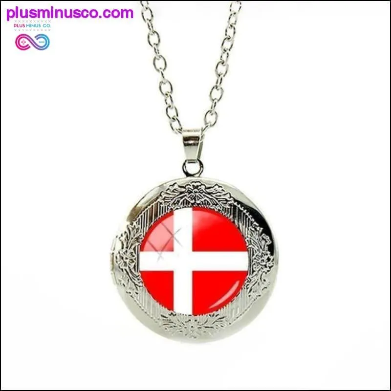 National Flag Locket Necklace Greece,France,Finland,