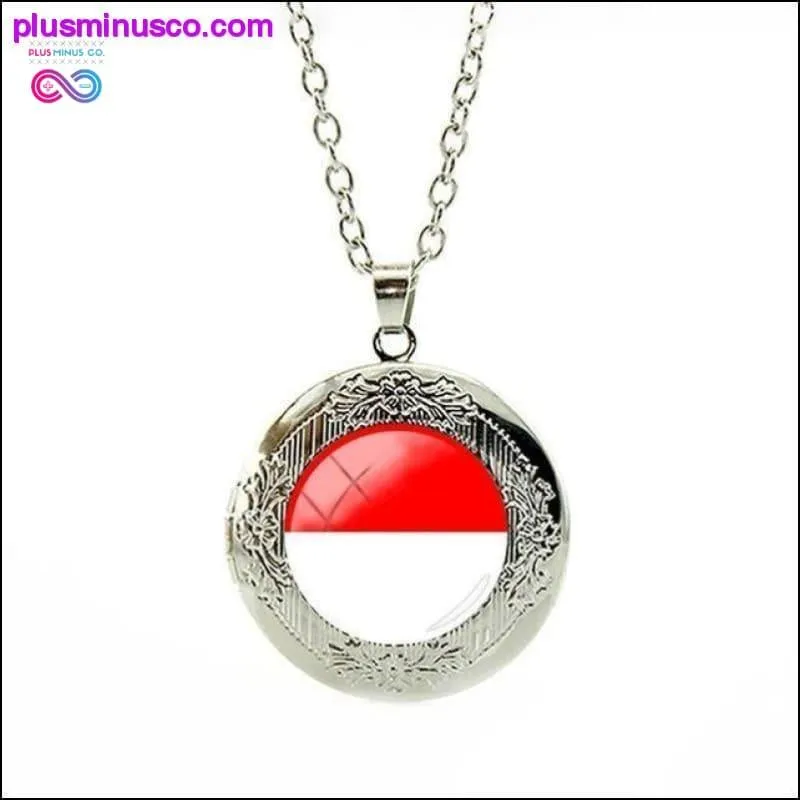 National Flag Locket Necklace Greece,France,Finland,