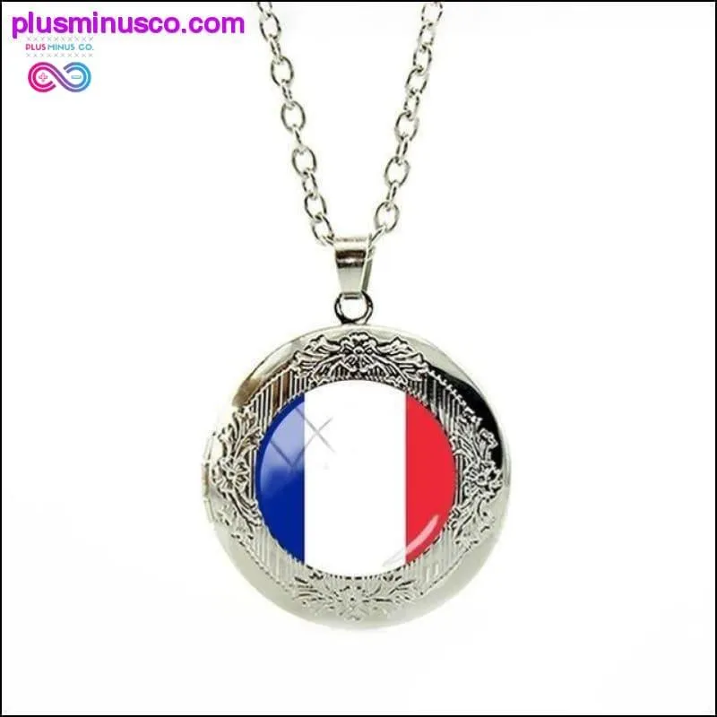 National Flag Locket Necklace Greece,France,Finland,