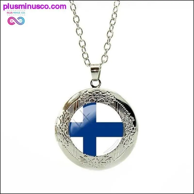National Flag Locket Necklace Greece,France,Finland,