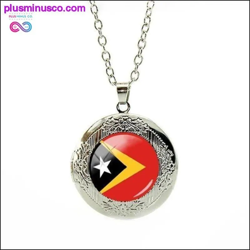 National Flag Locket Necklace Greece,France,Finland,