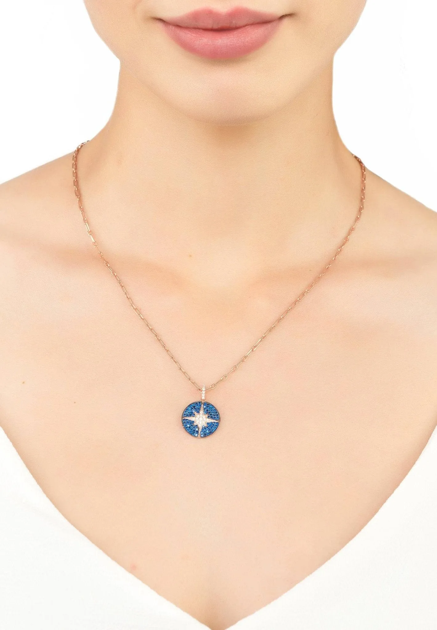 Nebula Necklace Blue Rosegold