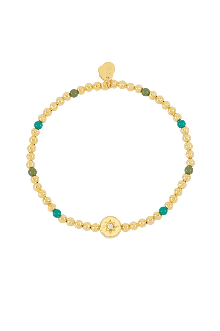 North Star Enamel Bead Bracelet