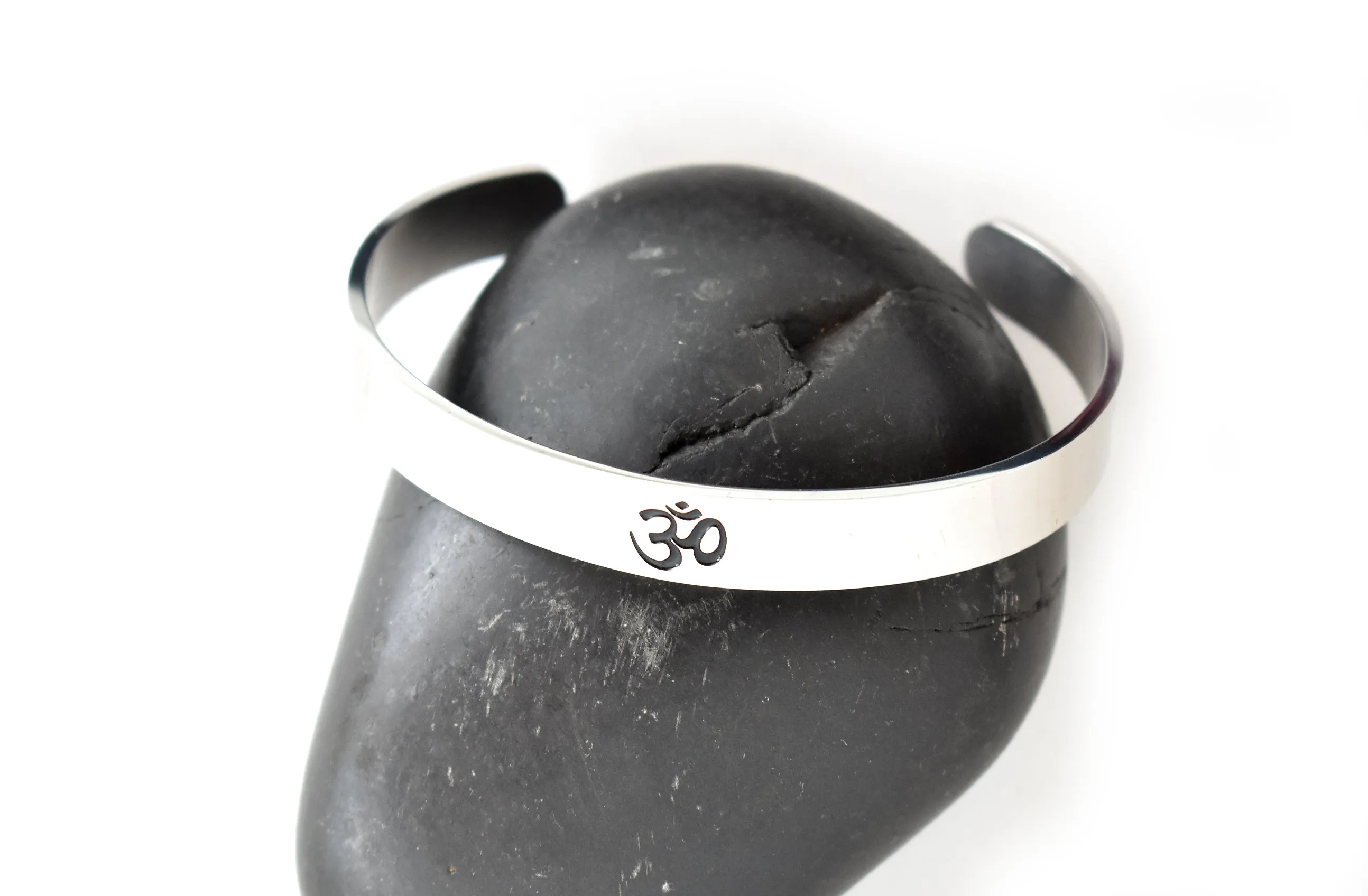 OM - Stainless Steel Cuff Bracelet for Women and Men
