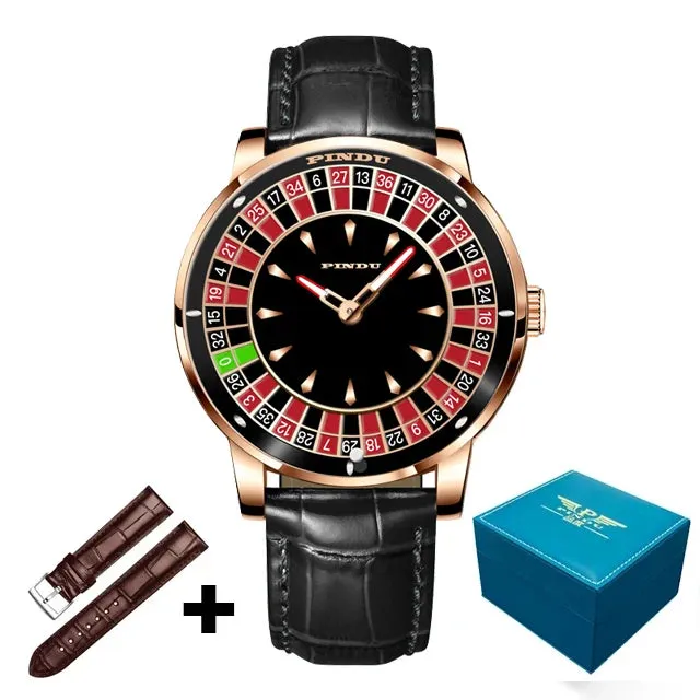PINDU Design Men Wristwatches Top Brand Luxury Jacob&Co Mechanical Rotate Roulette Watch for Men NH35A Montre Homme