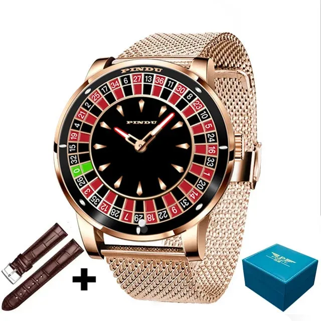 PINDU Design Men Wristwatches Top Brand Luxury Jacob&Co Mechanical Rotate Roulette Watch for Men NH35A Montre Homme