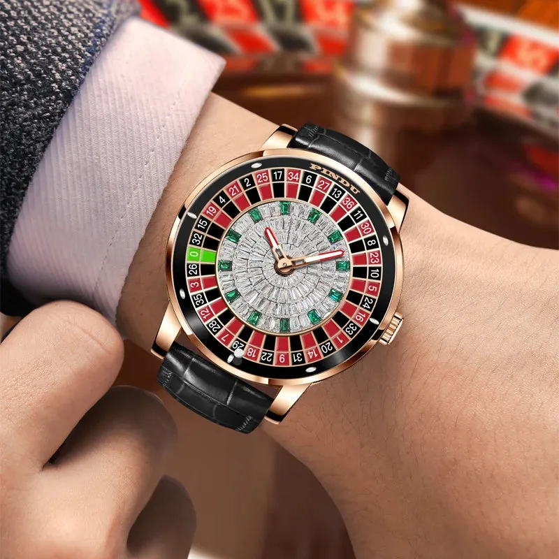 PINDU Design Men Wristwatches Top Brand Luxury Jacob&Co Mechanical Rotate Roulette Watch for Men NH35A Montre Homme