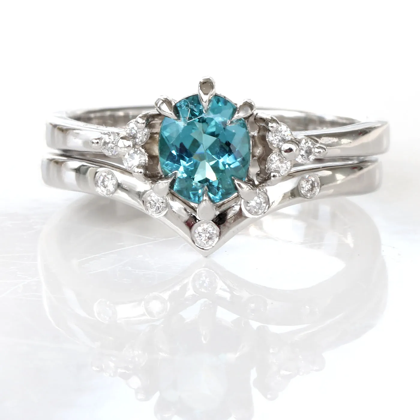 Platinum Diamond Wishbone Ring (Size M 1/2)
