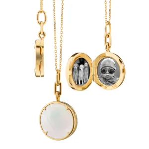 "Brooke" Stone Slim Locket Necklace