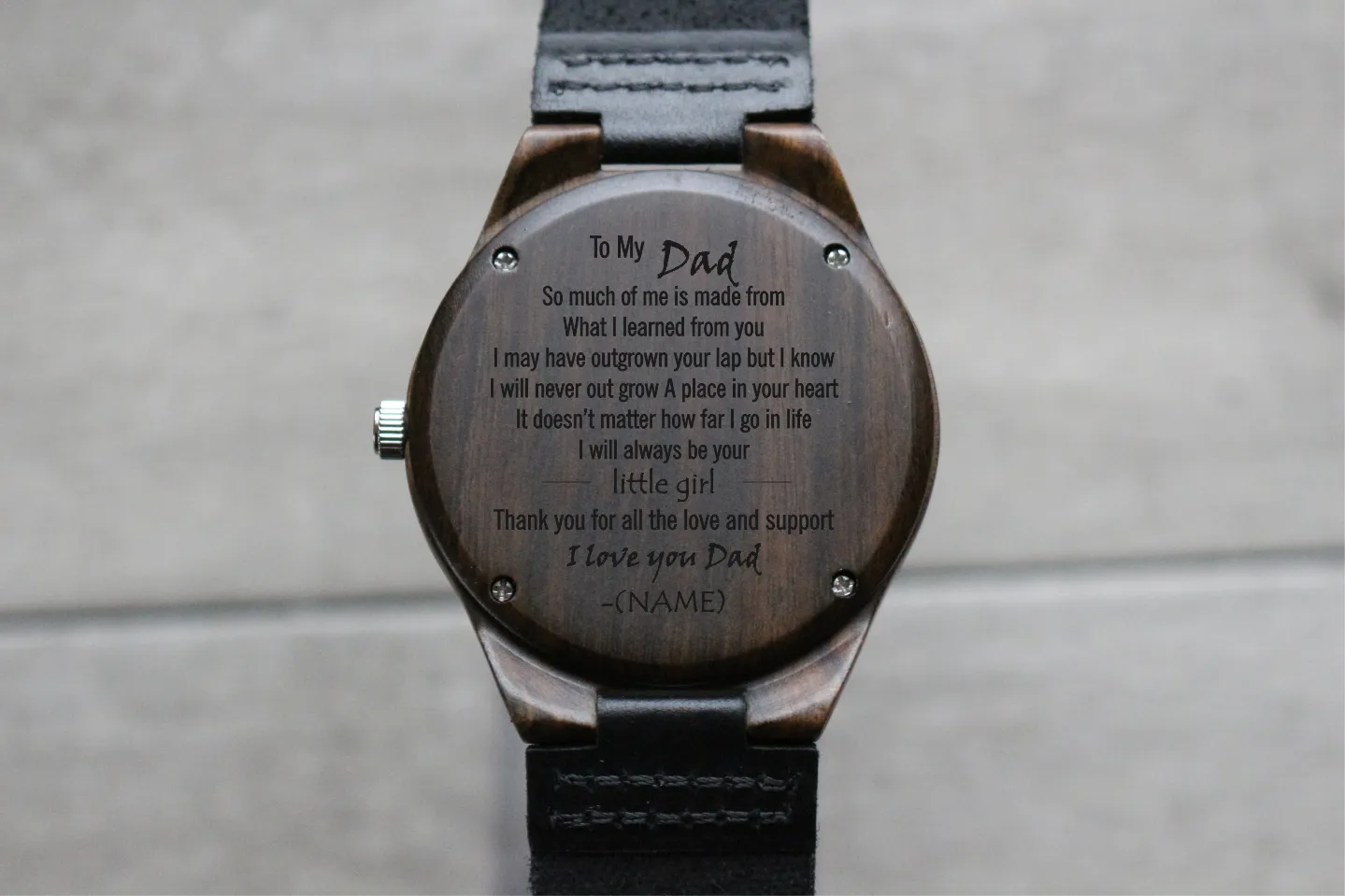 "To My Dad" | The Christopher | Engraved Wooden Watch