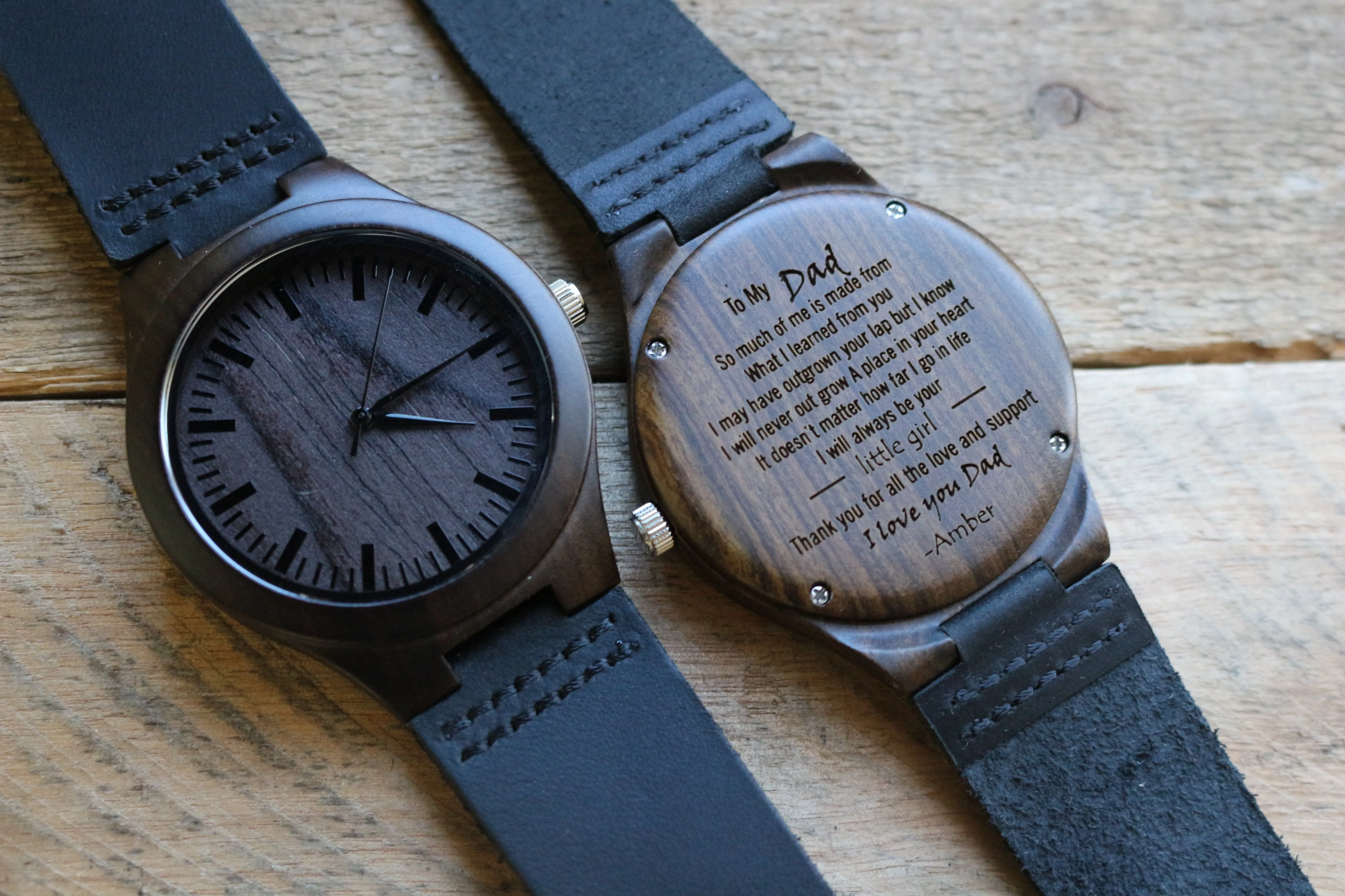 "To My Dad" | The Christopher | Engraved Wooden Watch