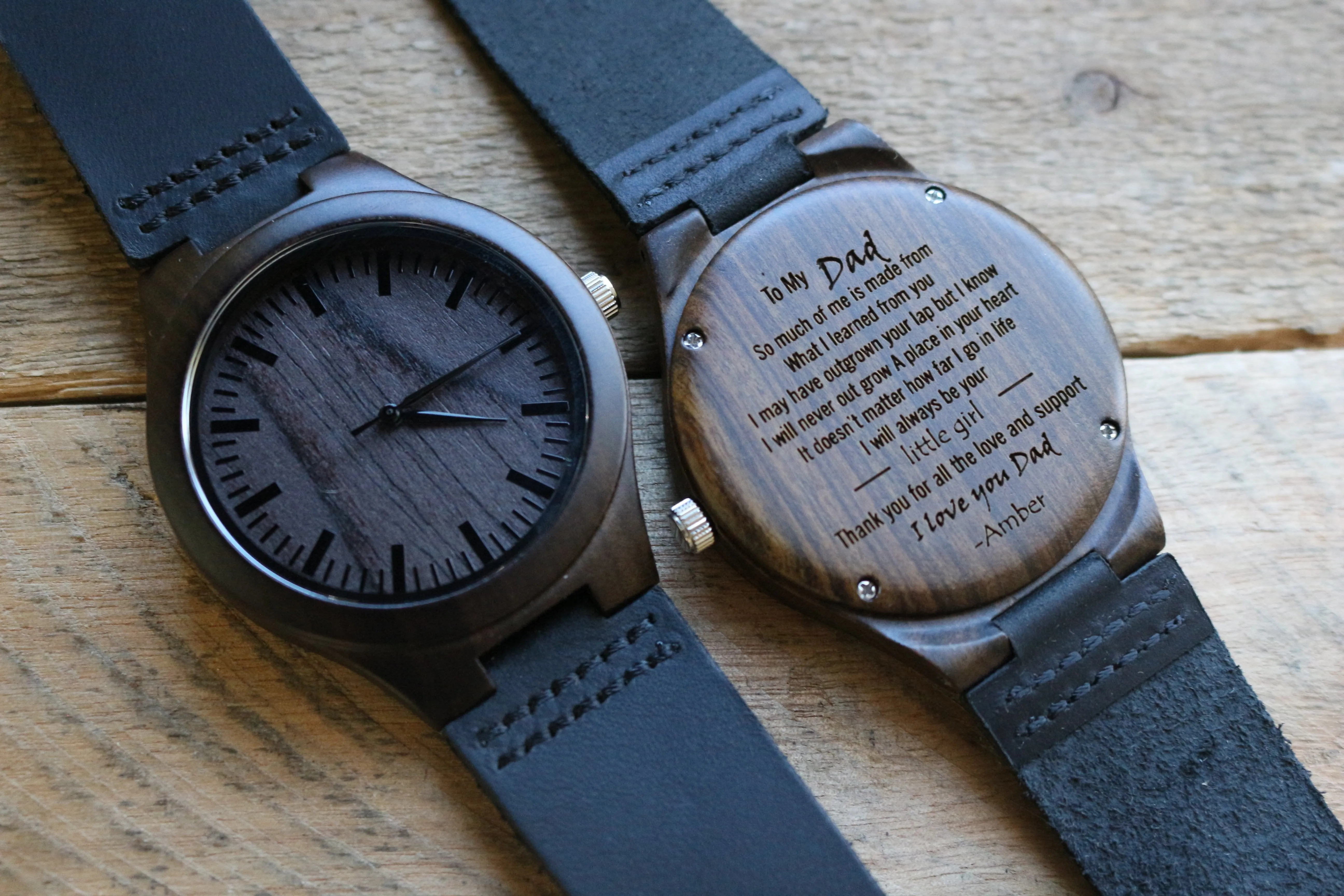 "To My Dad" | The Christopher | Engraved Wooden Watch