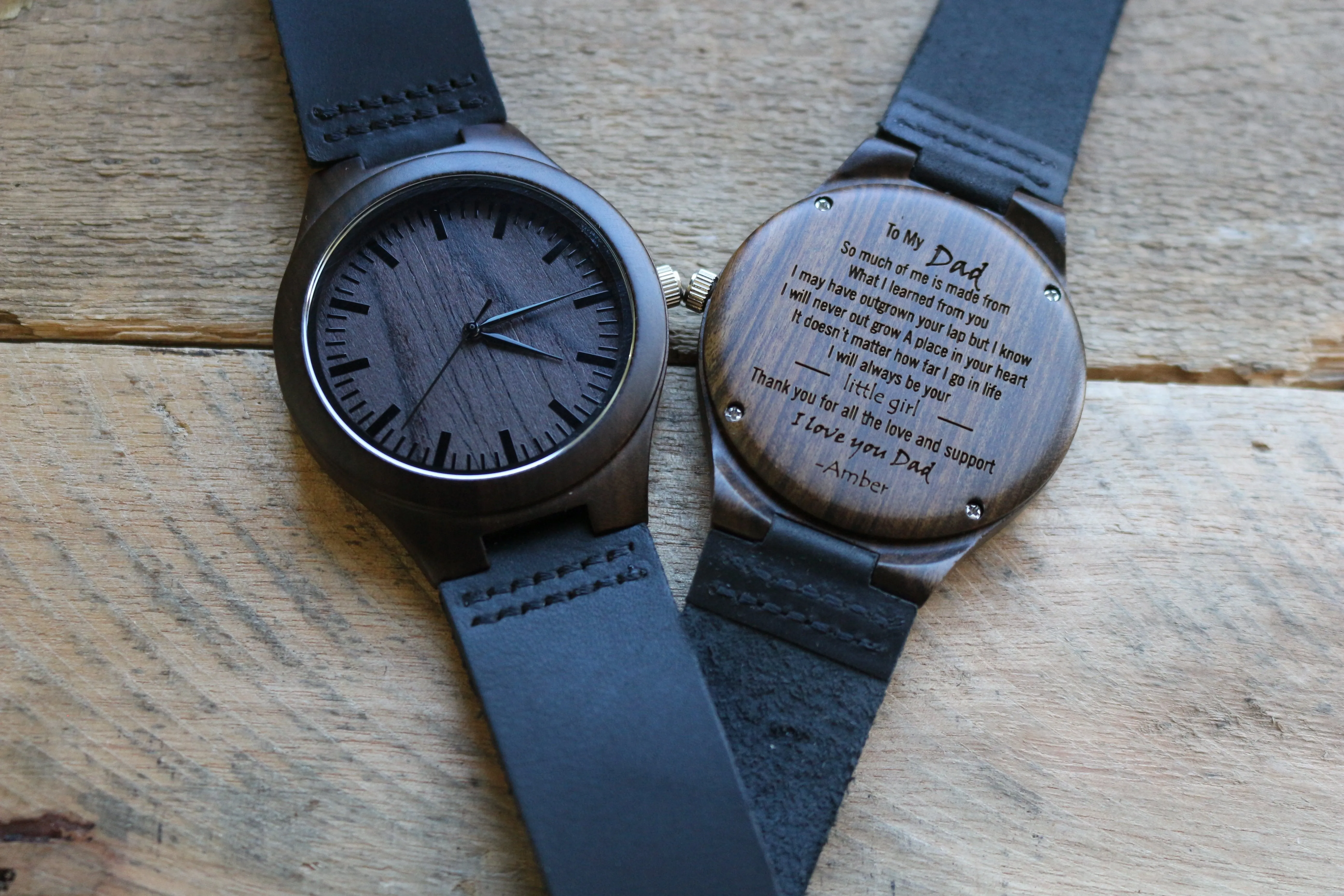 "To My Dad" | The Christopher | Engraved Wooden Watch