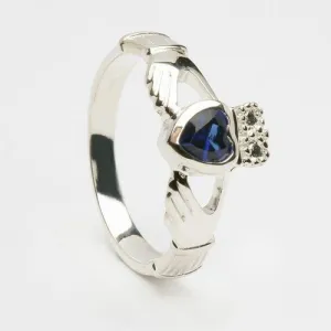 Retired SEPTEMBER Birthstone Silver Claddagh Ring LS-BSR-9