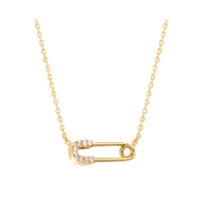 Safety Pin Sterling Silver Necklace