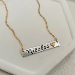 Script Name Bar Necklace