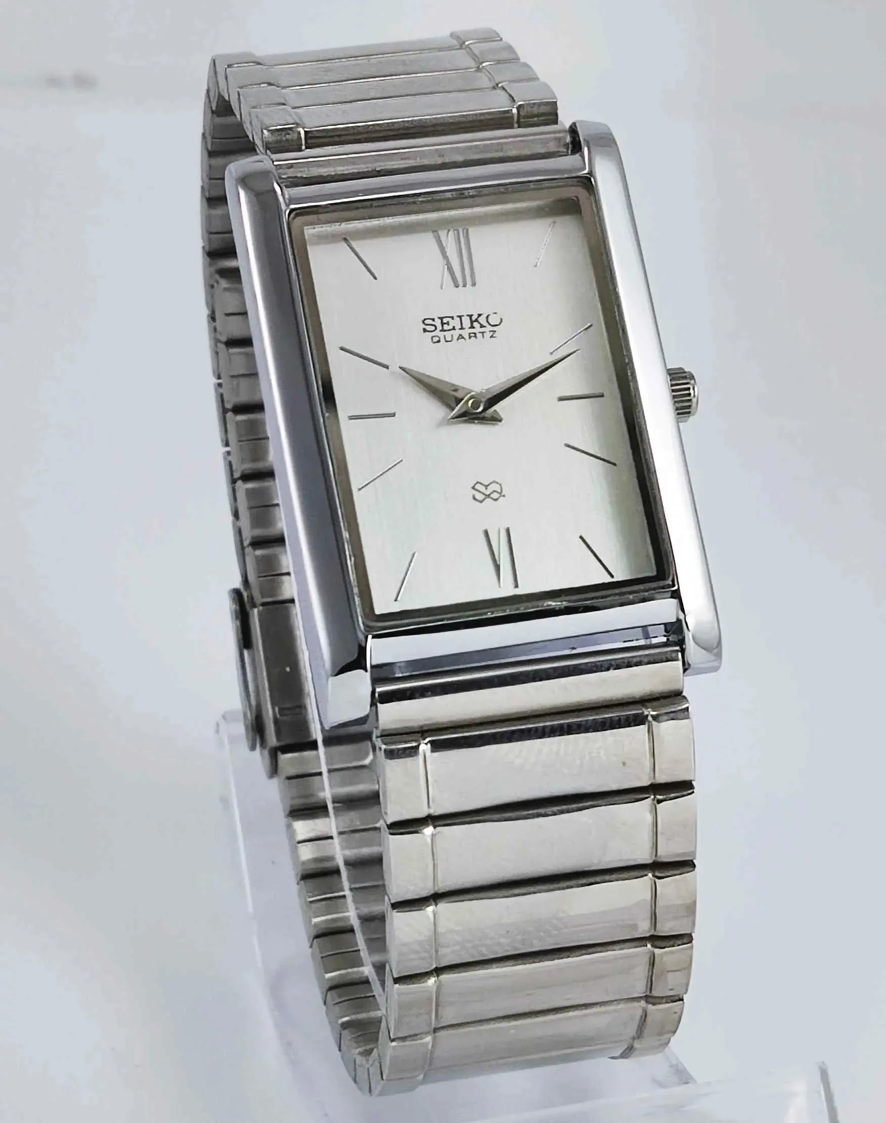 Seiko Quartz MIYOTA White Dial Silver Case Men's Watch